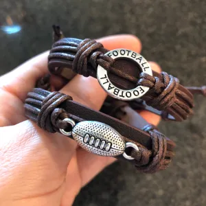 Football Leather Bracelets
