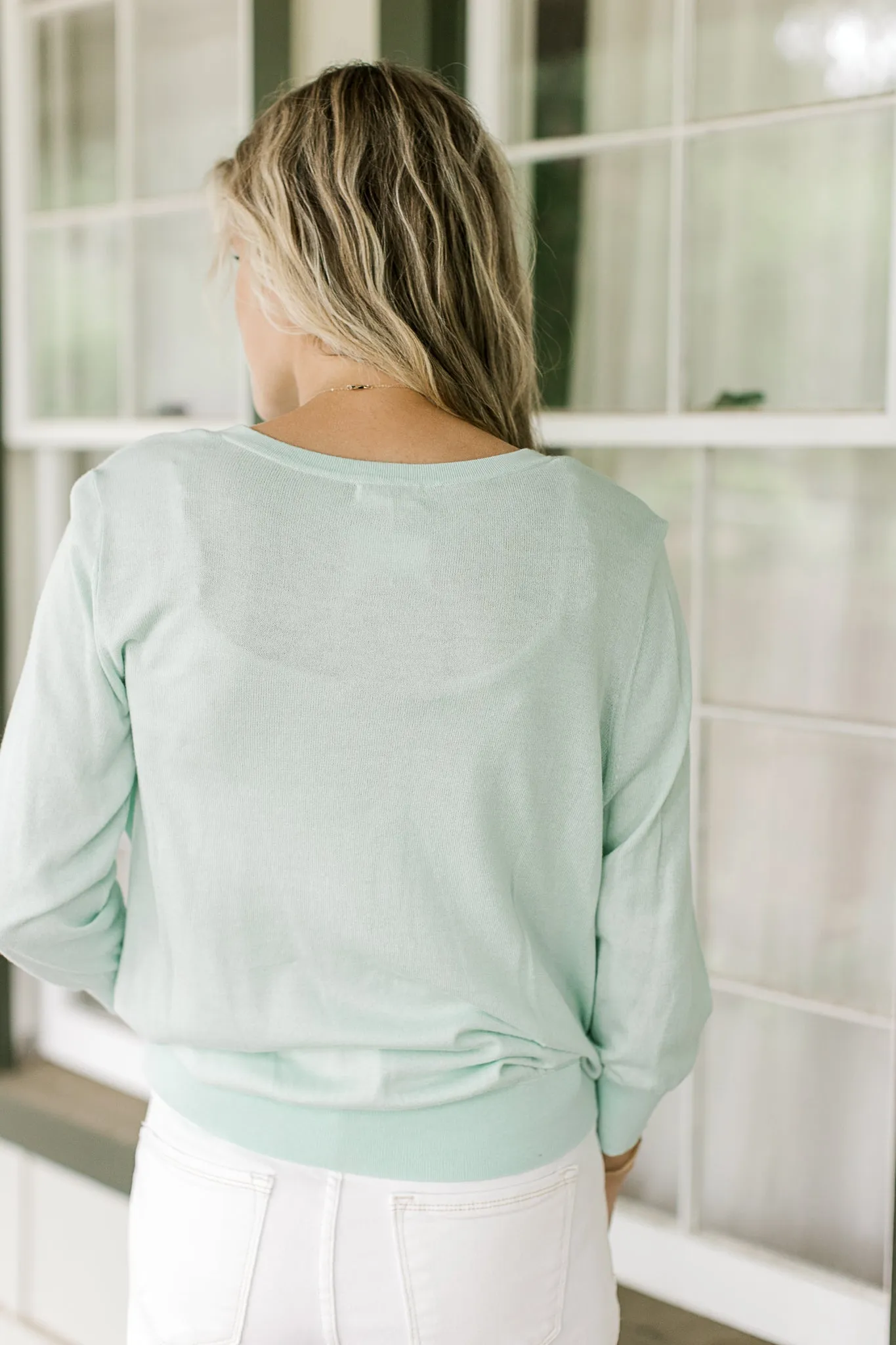 Fresh Mint Button Cardigan