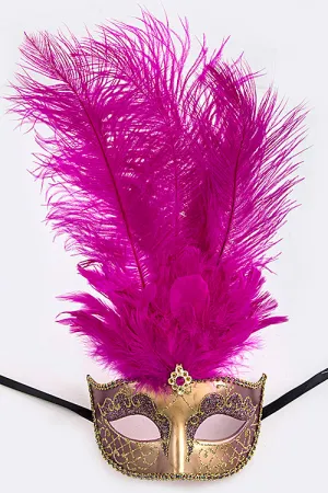Fuchsia and Gold Mardi Gras Mask