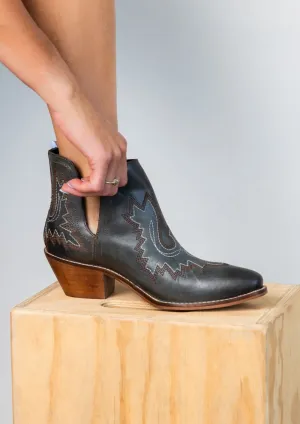 Genuine Leather Kickin' Western Booties in Teal