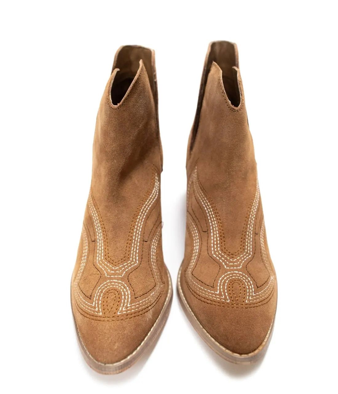 Genuine Suede Journee Ankle Boots in Tan