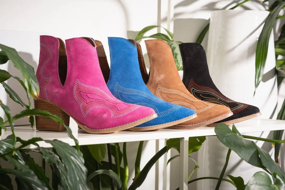 Genuine Suede Journee Ankle Boots in Tan