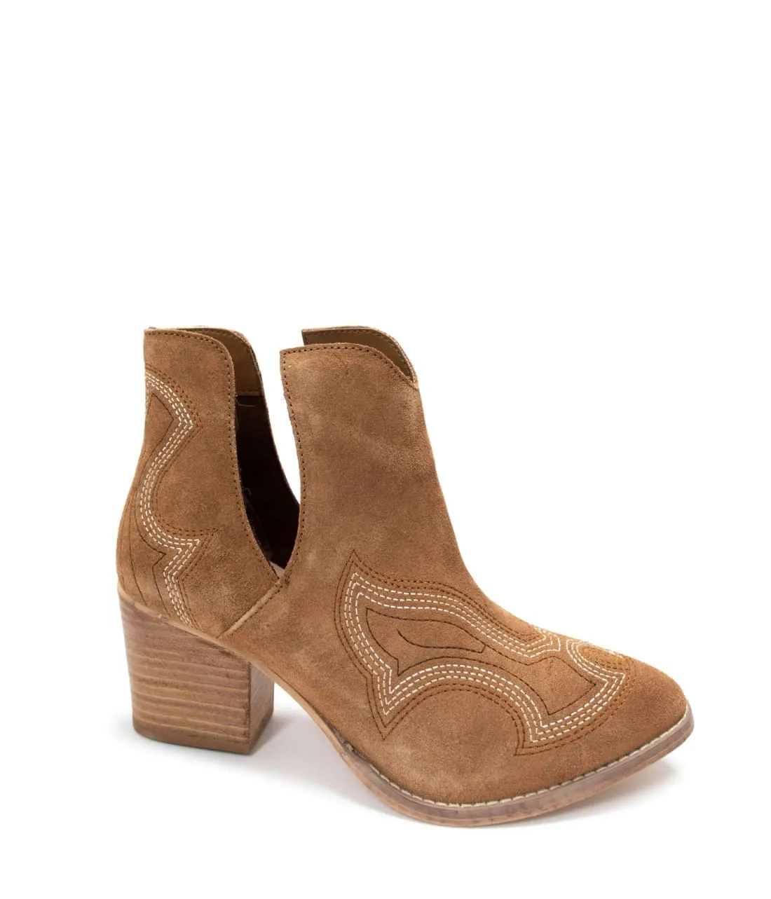 Genuine Suede Journee Ankle Boots in Tan
