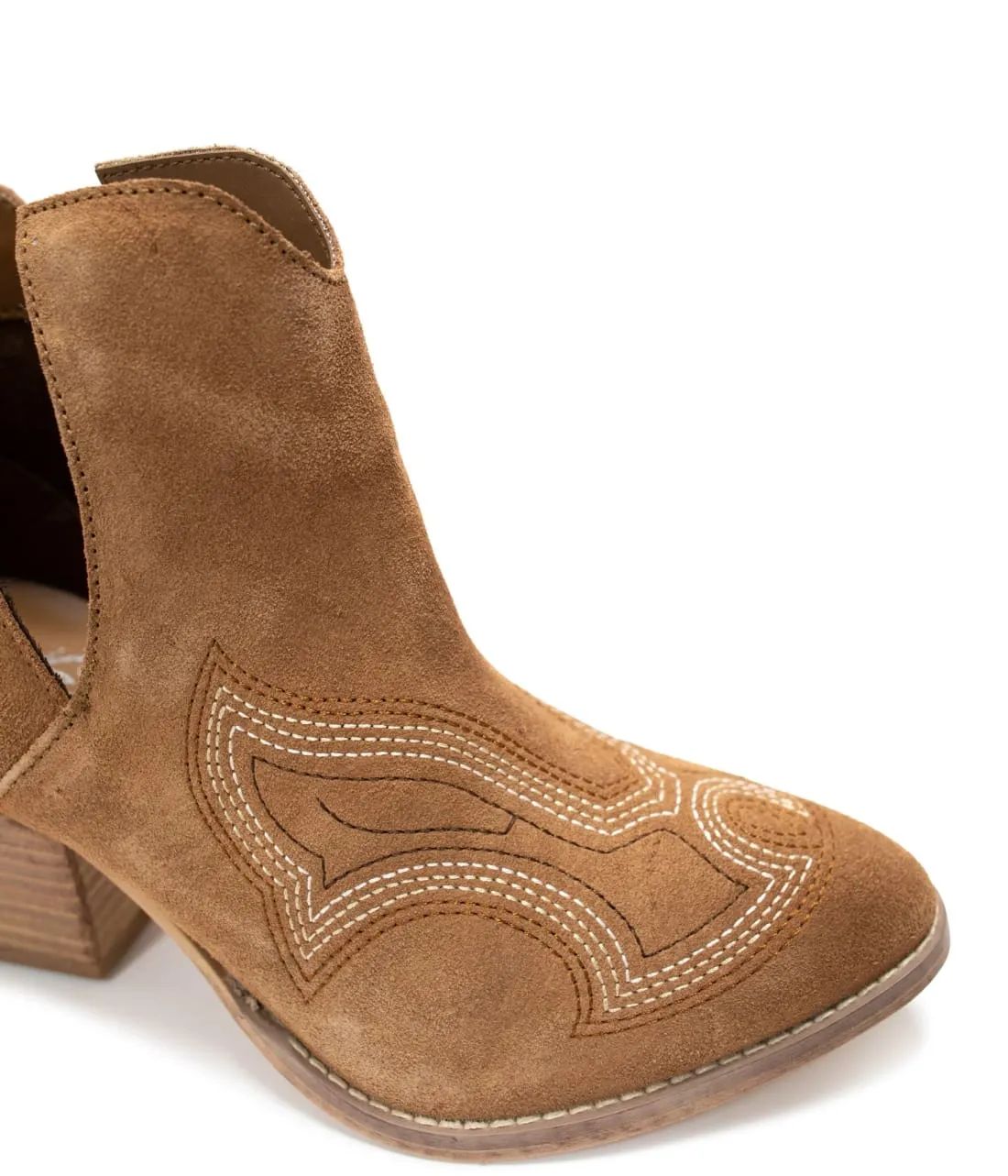 Genuine Suede Journee Ankle Boots in Tan
