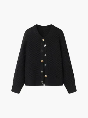 Geometric Button Cardigan