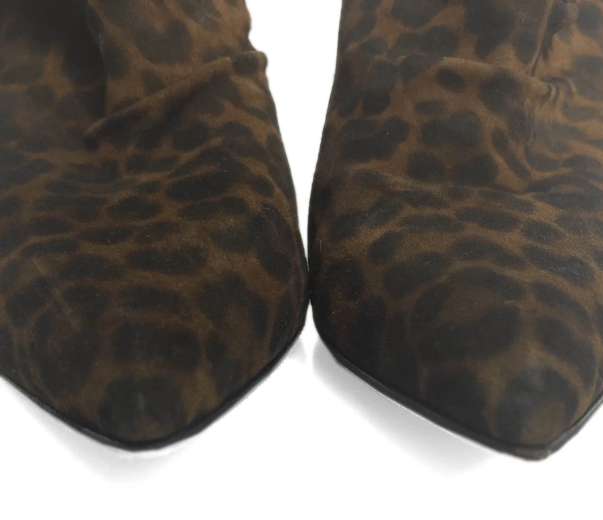 Gianvito Rossi Leopard-Print Suede Cecile 85 Ankle Boots sz 40