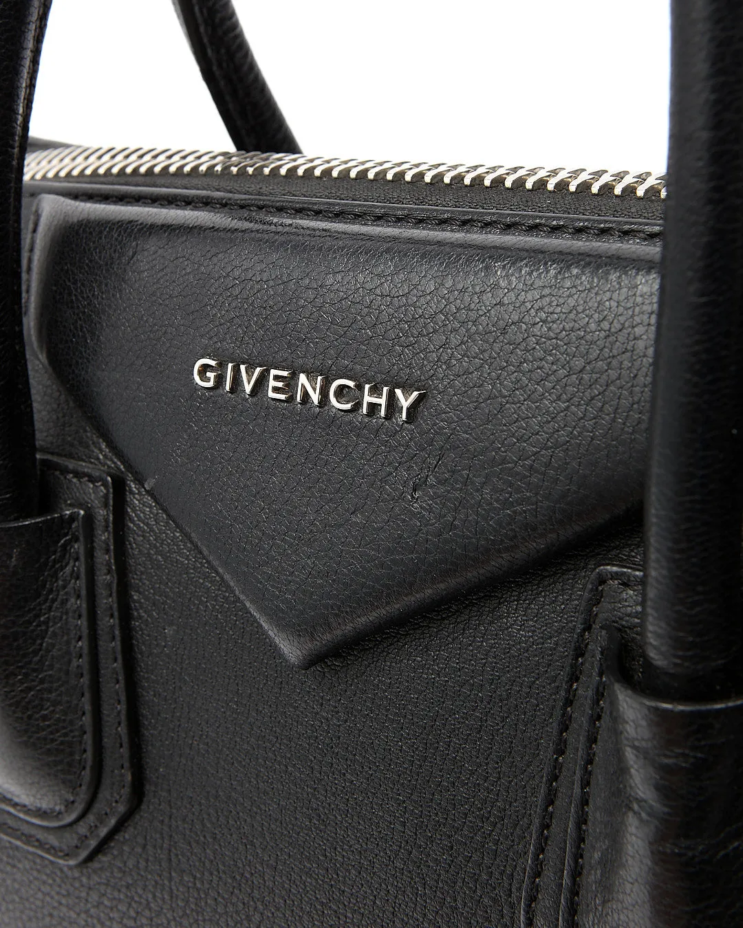 Givenchy Black Grained Leather Medium Antigona Bag