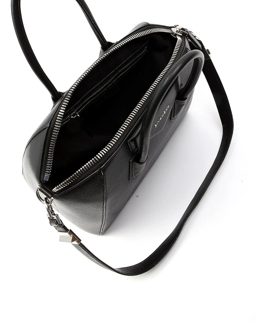 Givenchy Black Grained Leather Medium Antigona Bag