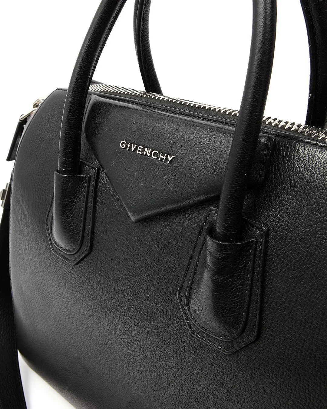 Givenchy Black Grained Leather Medium Antigona Bag