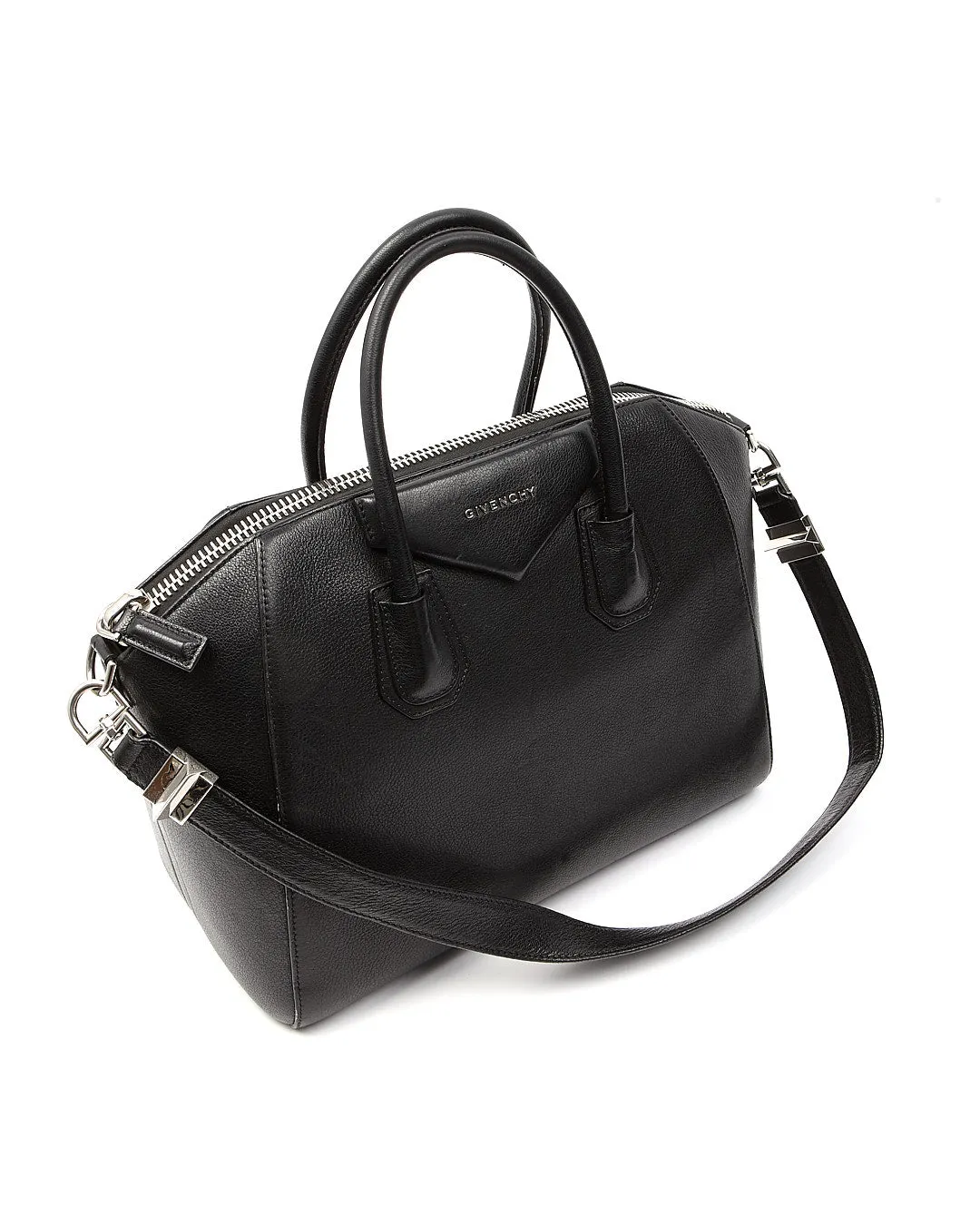 Givenchy Black Grained Leather Medium Antigona Bag
