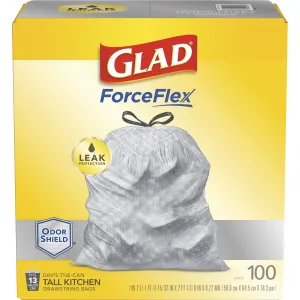 Glad ForceFlex Tall Kitchen Drawstring Trash Bags