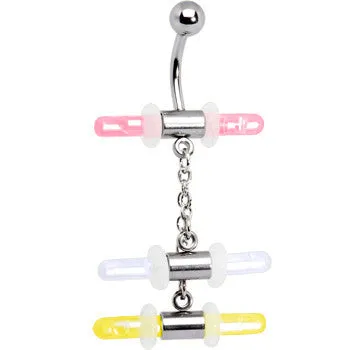 GLOW STICK TRIO Chain Dangle Belly Ring