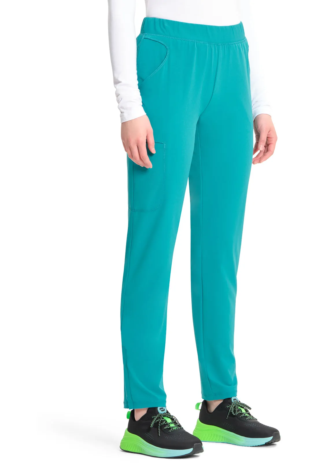 GNR8 IN120A Mid Rise Pull-on Tapered Leg Cargo Pants Teal Blue