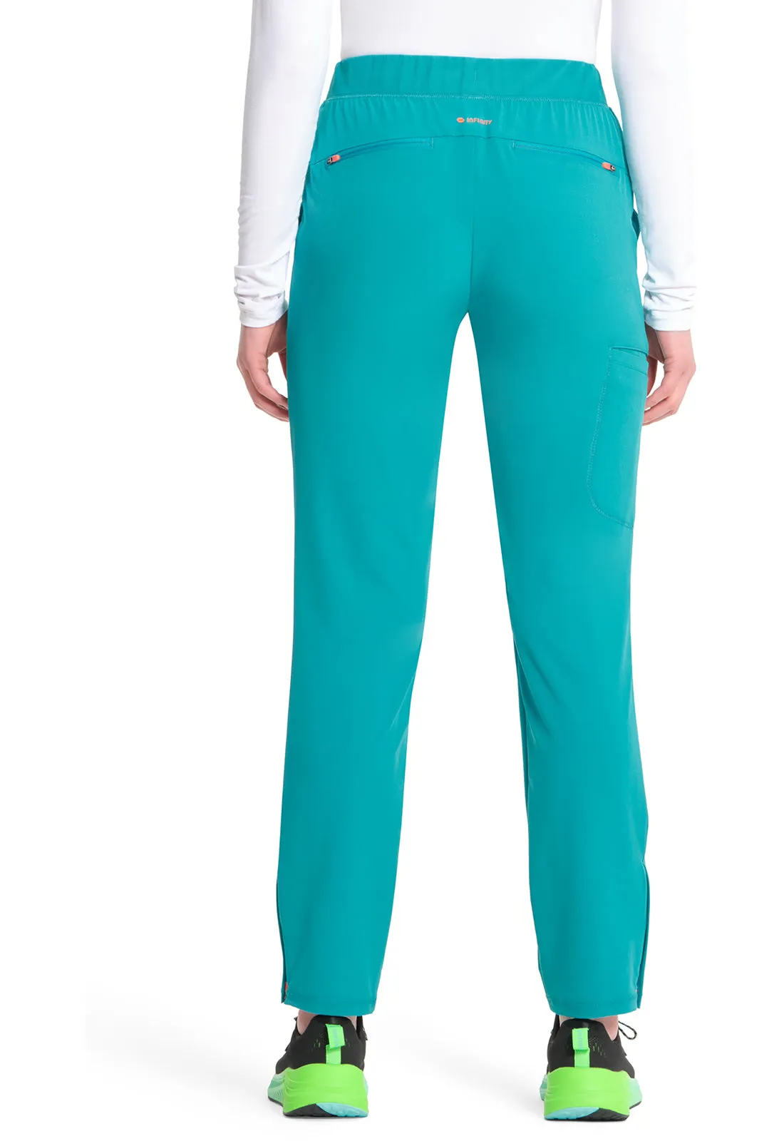 GNR8 IN120A Mid Rise Pull-on Tapered Leg Cargo Pants Teal Blue