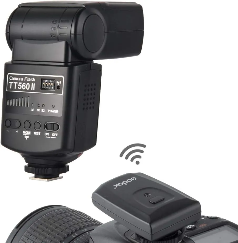 Godox TT560 II Wireless 433MHz GN38 Camera Flash Speedlite Light with Built-in Receiver