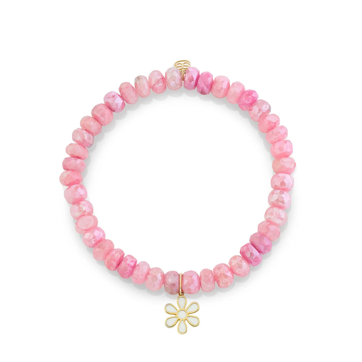 Gold & Enamel Daisy on Mystic Pink Grapolite