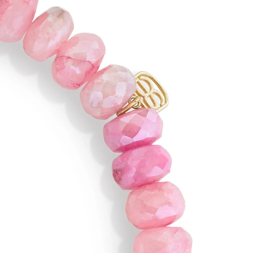 Gold & Enamel Daisy on Mystic Pink Grapolite