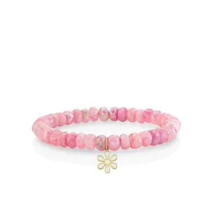 Gold & Enamel Daisy on Mystic Pink Grapolite