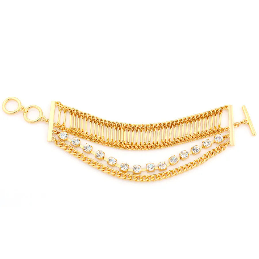 GOLD CRYSTAL WRAP AROUND BRACELET #FW1202919 (AF10)