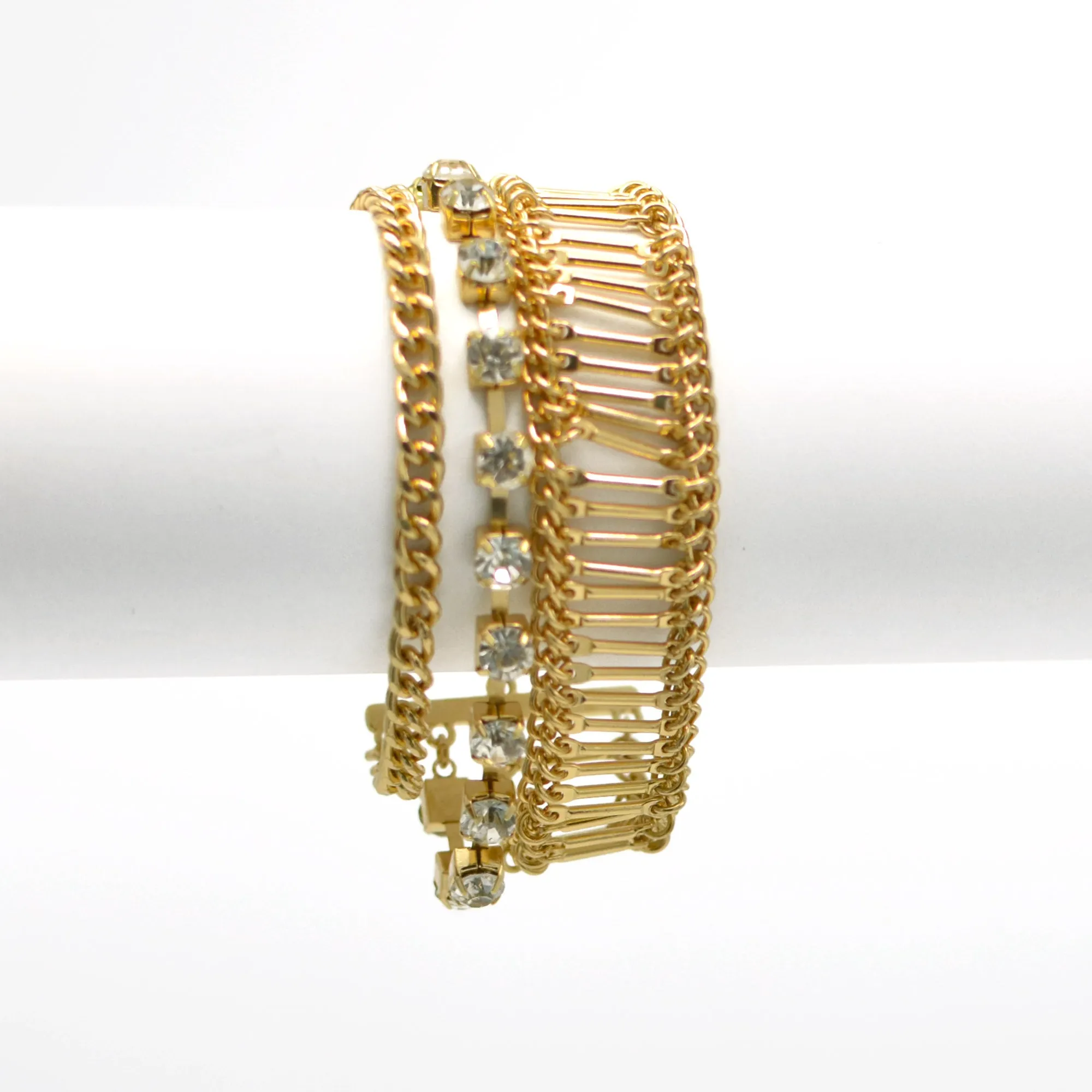 GOLD CRYSTAL WRAP AROUND BRACELET #FW1202919 (AF10)