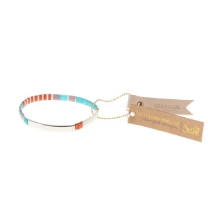 Good Karma Miyuki Bracelet | Gratitude - Turquoise/Orange/Silver