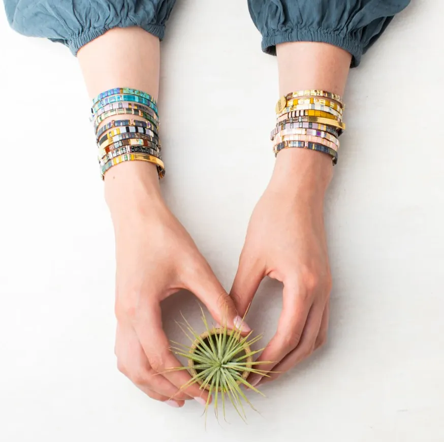 Good Karma Miyuki Bracelet | Strength & Grace - Indigo/Gold