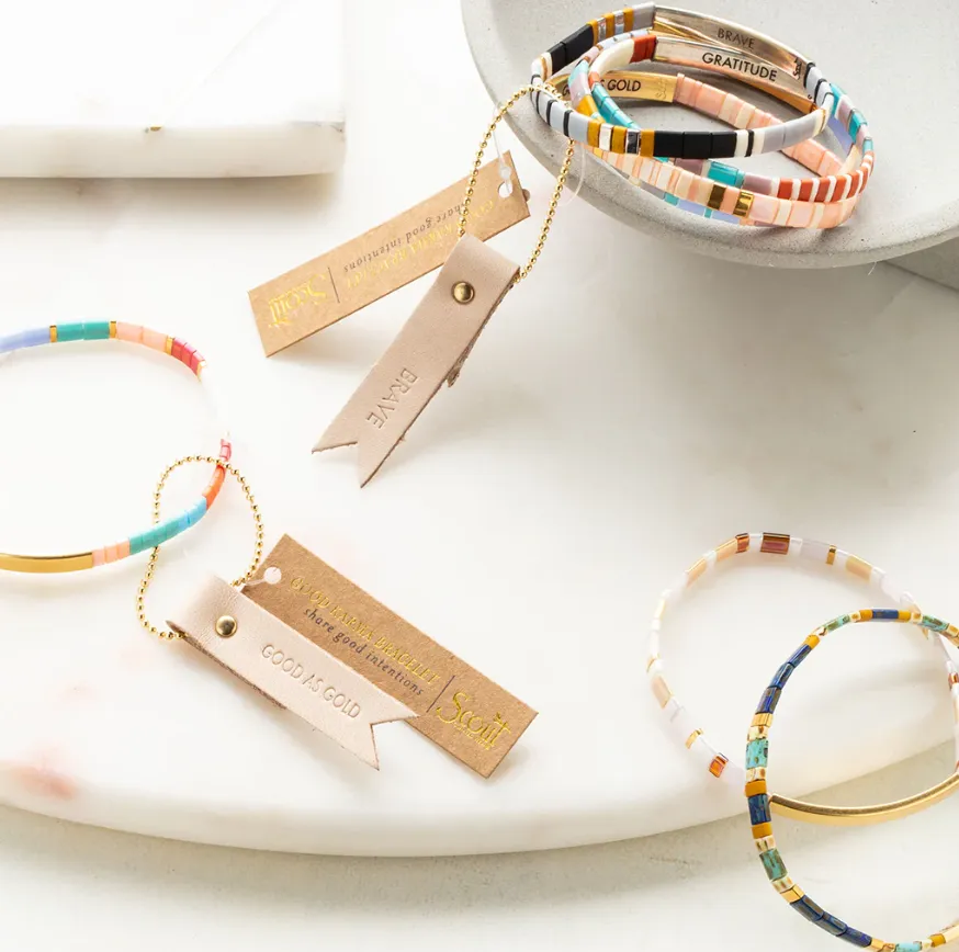 Good Karma Miyuki Bracelet | Strength & Grace - Indigo/Gold