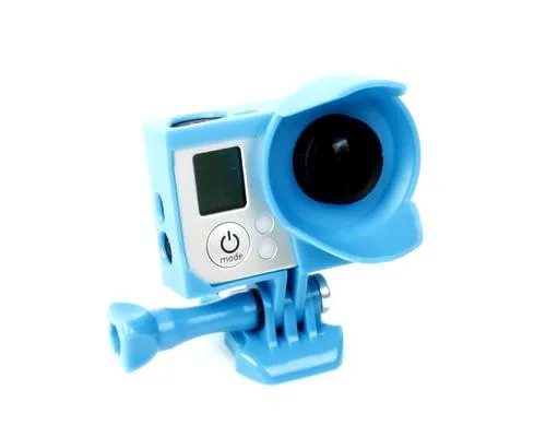 GoPro Lens Hood Housing Frame Mount for Hero 3 / 3  / 4 Camera - Blue