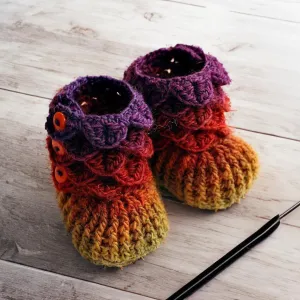 Gradiently Layered Button Booties