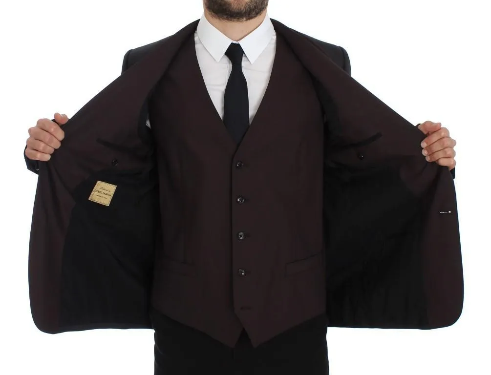 Gray Bordeaux Wool Stretch Blazer Jacket