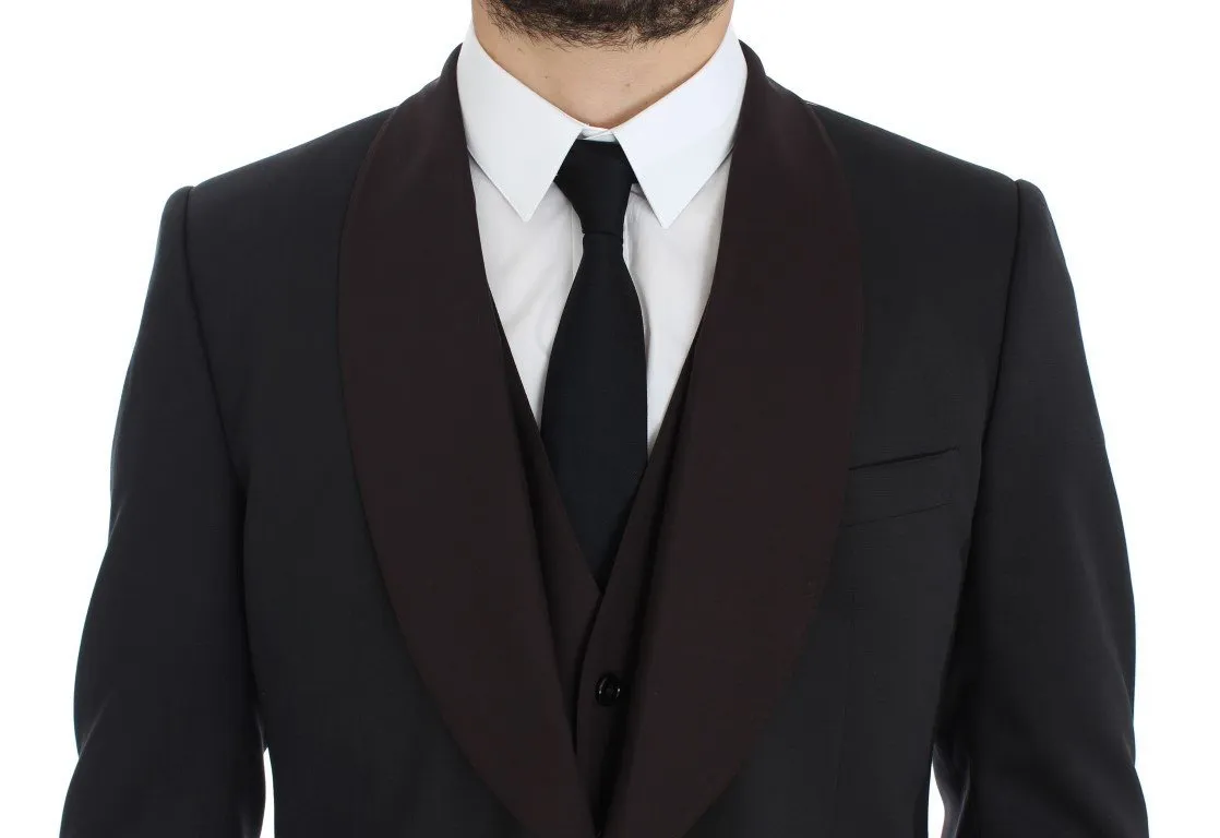 Gray Bordeaux Wool Stretch Blazer Jacket