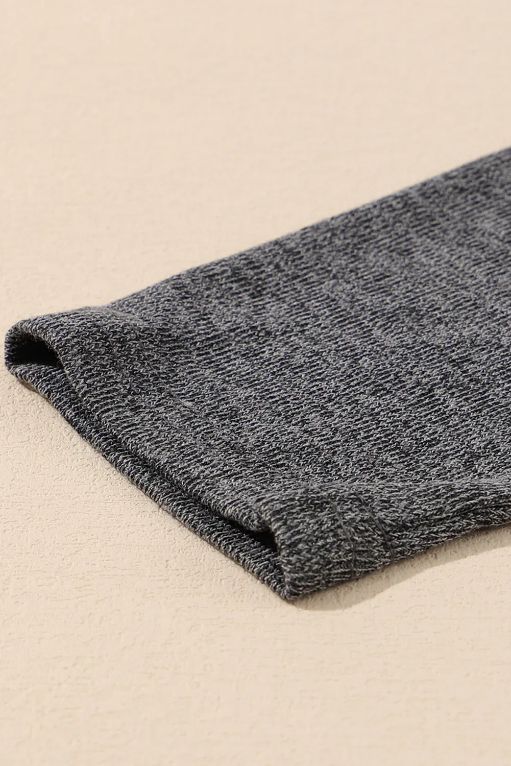 Gray Heather Knit Pocketed Button Front Cardigan