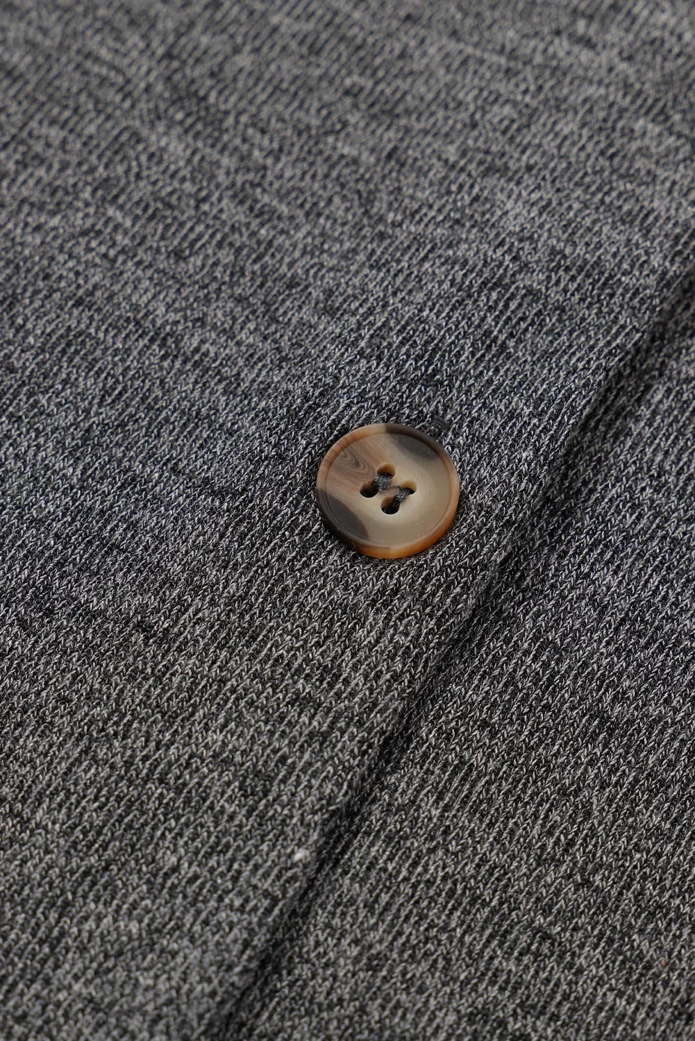 Gray Heather Knit Pocketed Button Front Cardigan