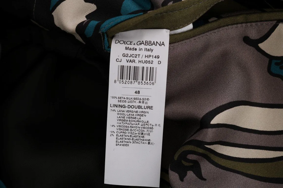 Gray Silk Double Breasted Blazer Jacket