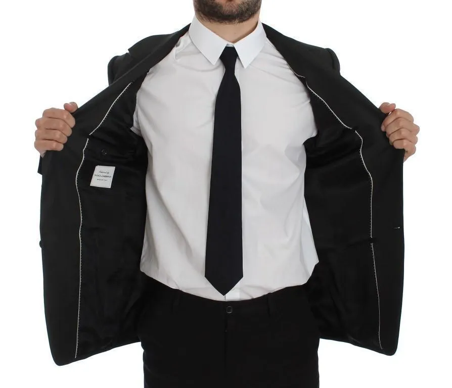 Gray Slim Fit Wool Silk Blazer