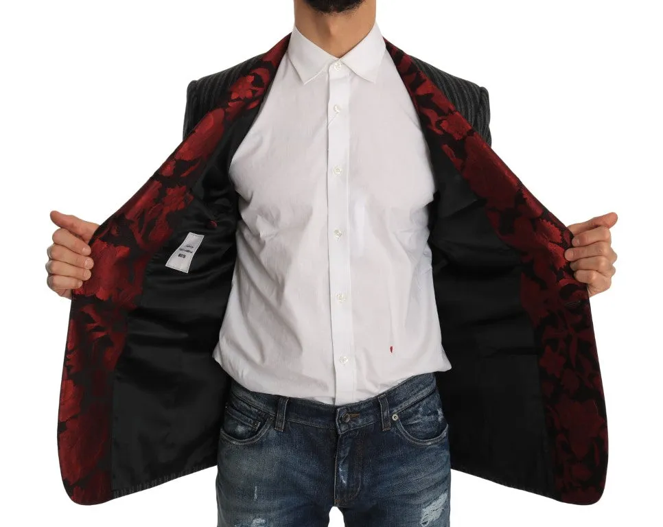 Gray Striped MARTINI Slim Blazer Jacket