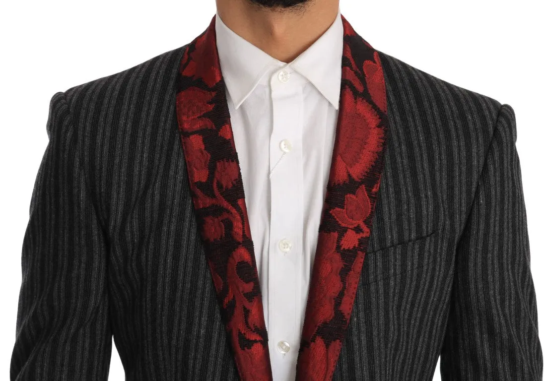 Gray Striped MARTINI Slim Blazer Jacket