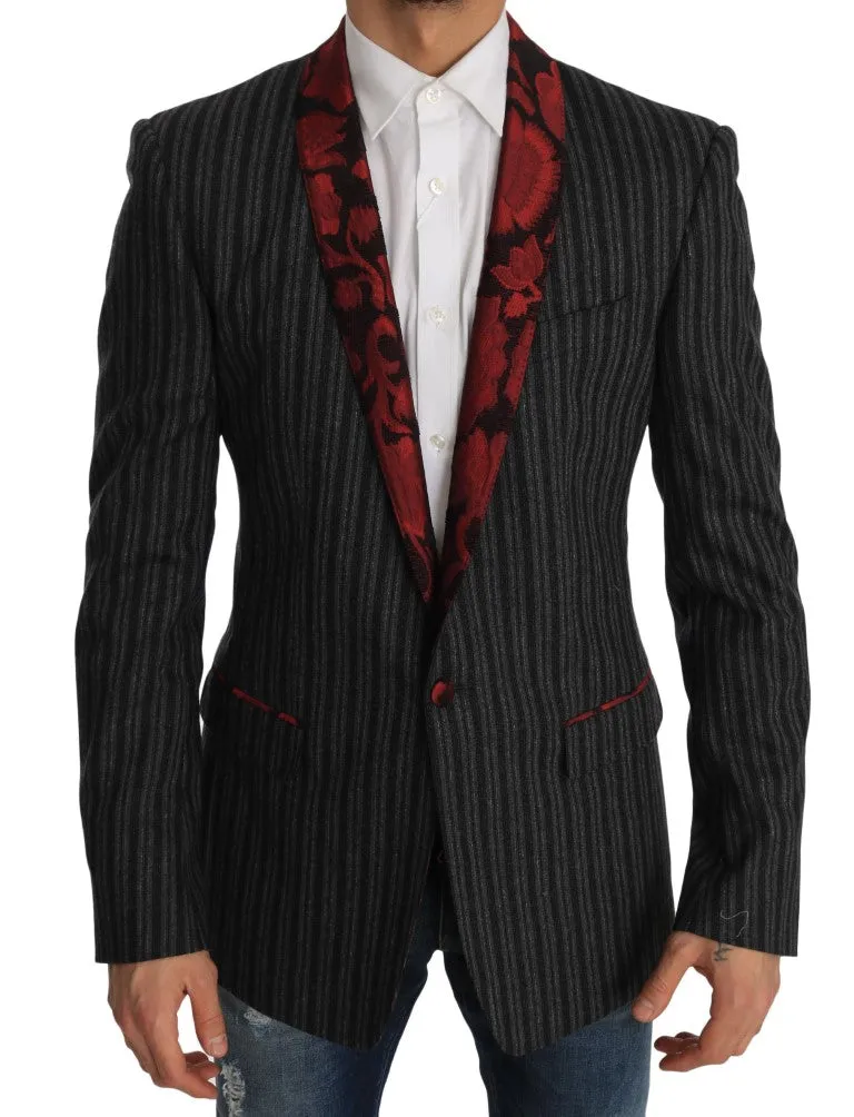 Gray Striped MARTINI Slim Blazer Jacket