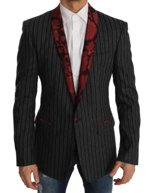 Gray Striped MARTINI Slim Blazer Jacket