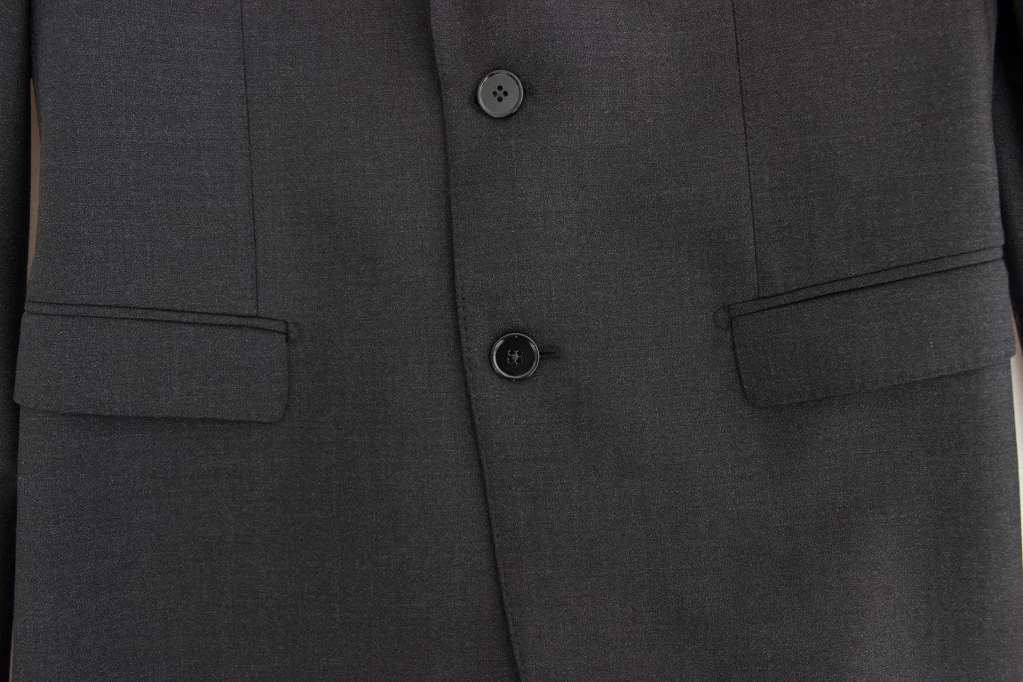 Gray wool slim fit blazer