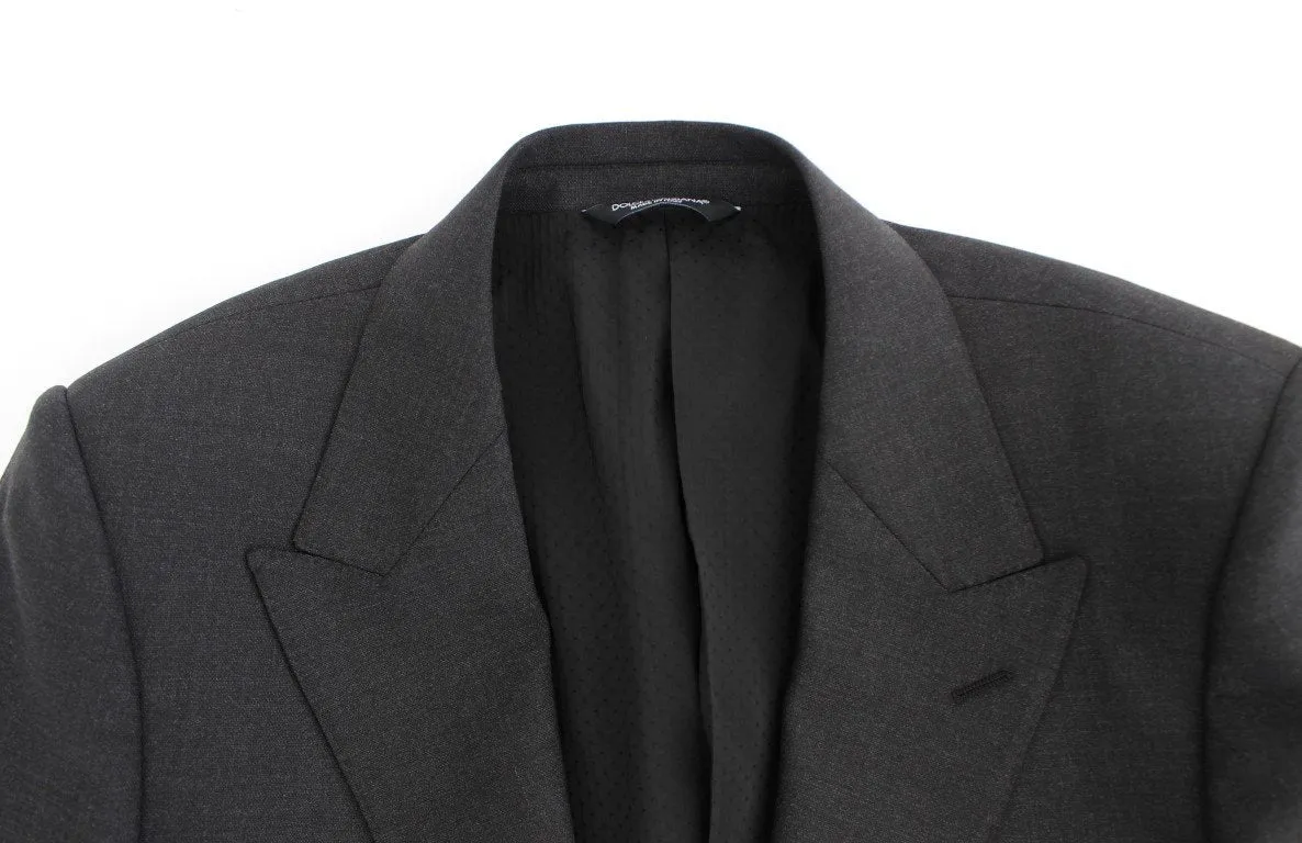 Gray wool slim fit blazer