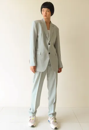 Green Grey Single Breasted Suit Set