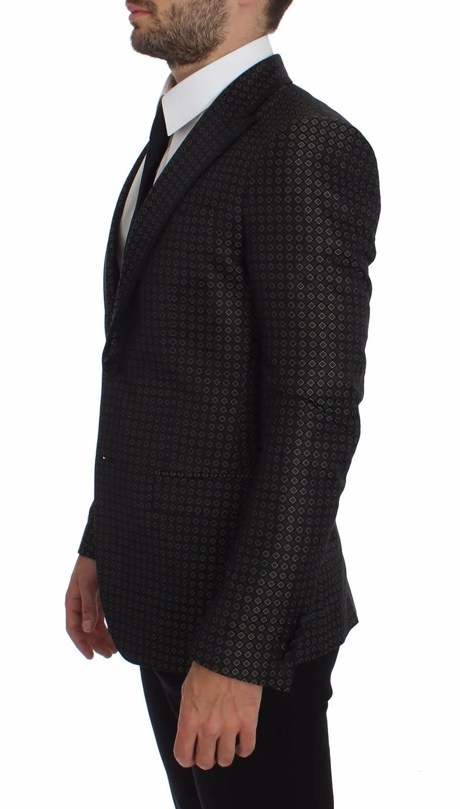 Green Silk Slim Two Button Blazer