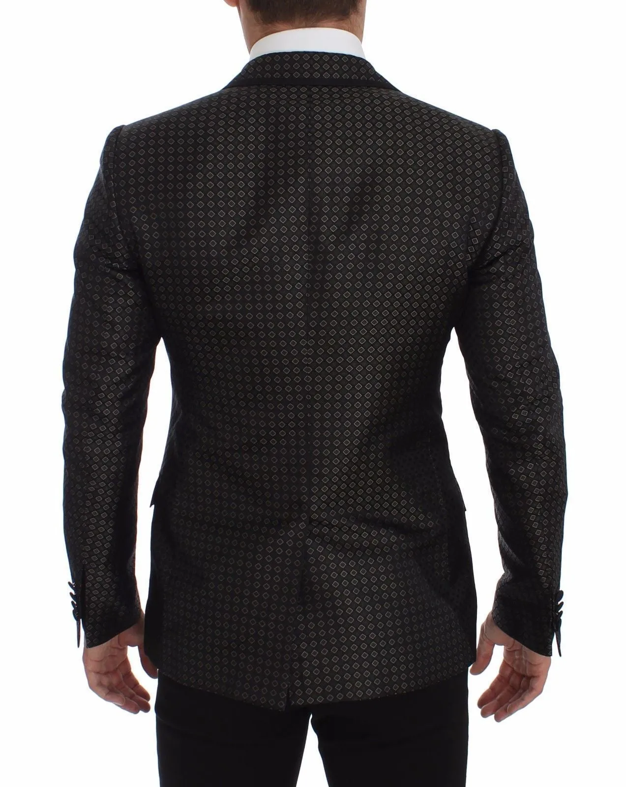 Green Silk Slim Two Button Blazer