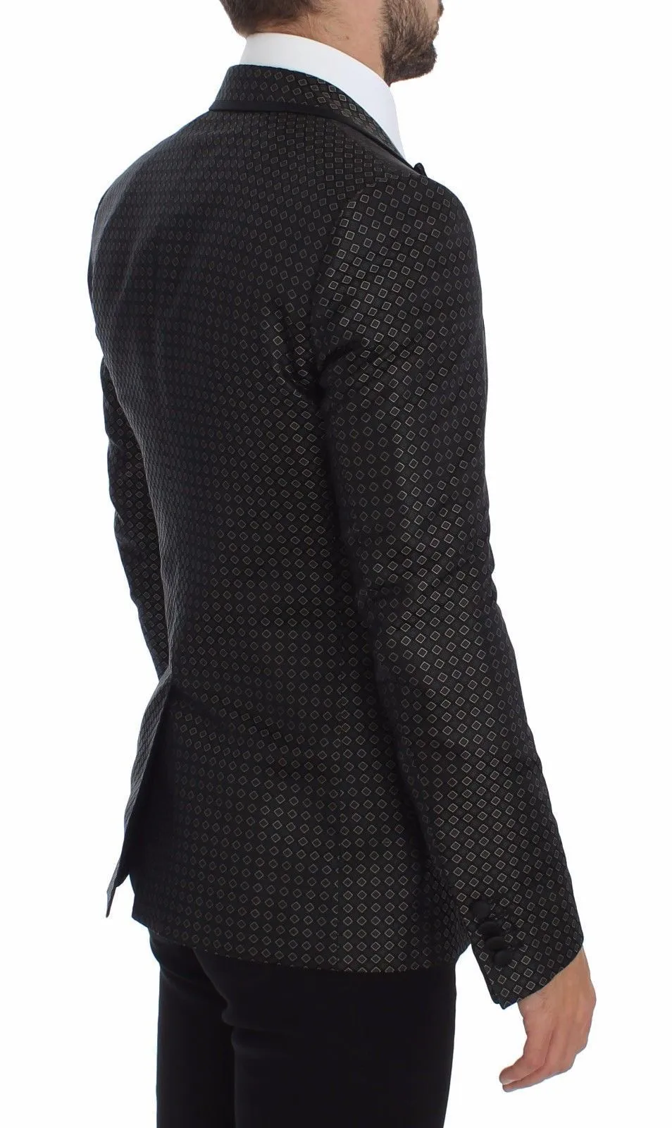 Green Silk Slim Two Button Blazer