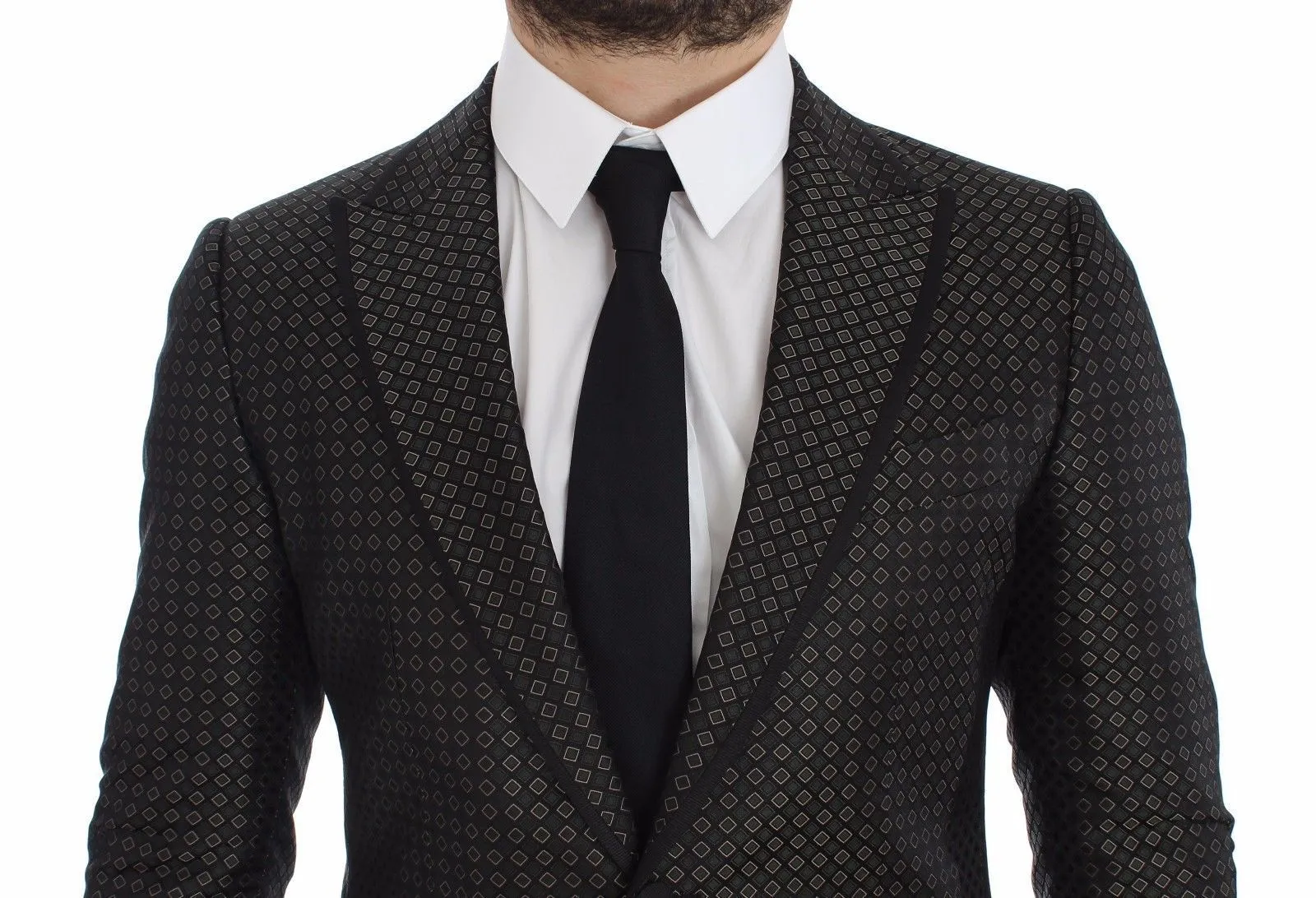 Green Silk Slim Two Button Blazer