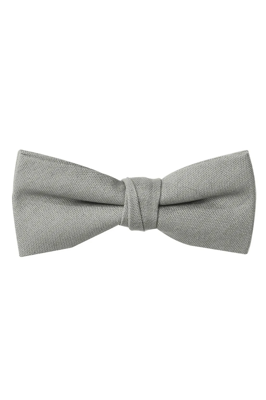 Grey Linen Bow Tie
