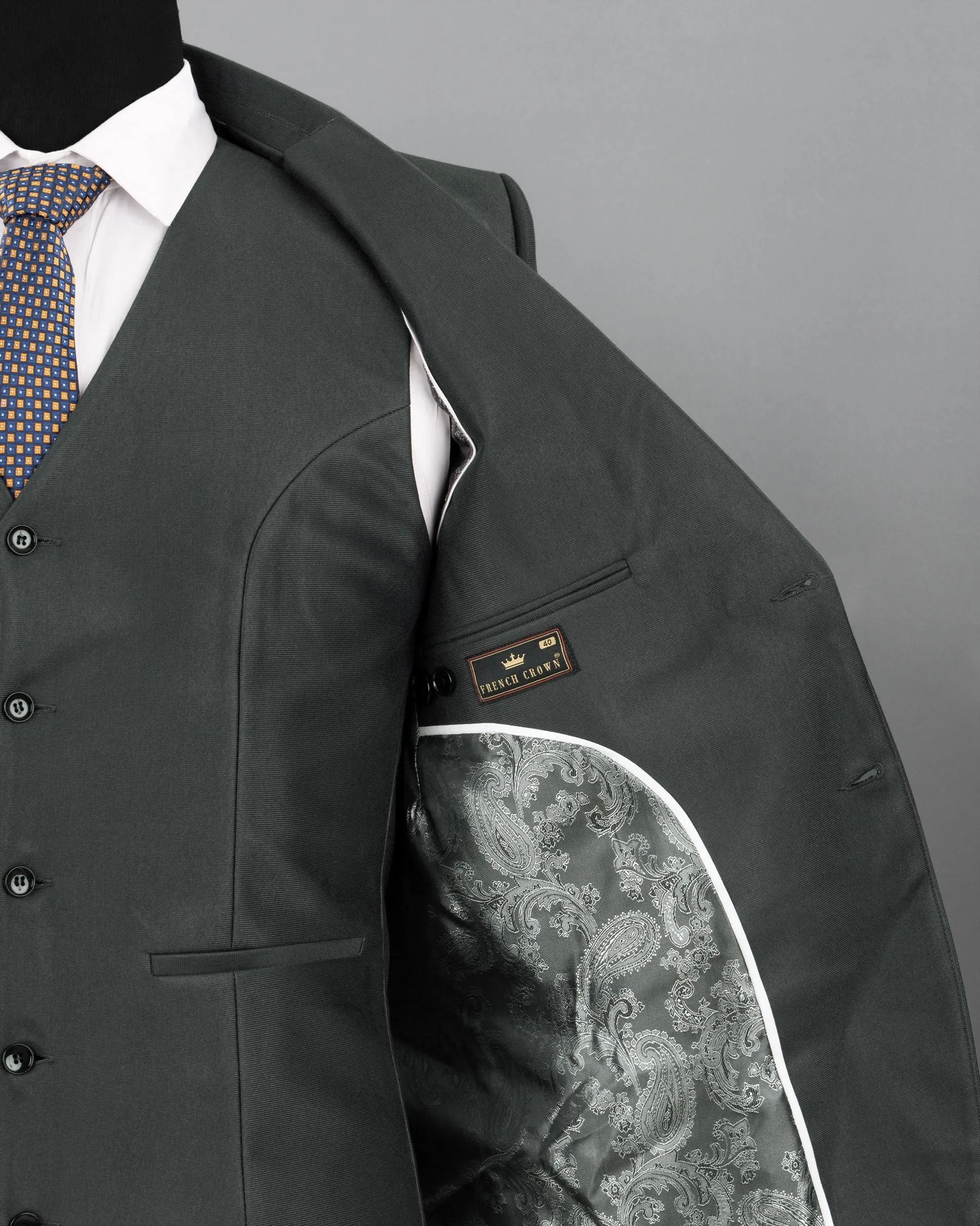 Greyish Green Premium Cotton Blazer