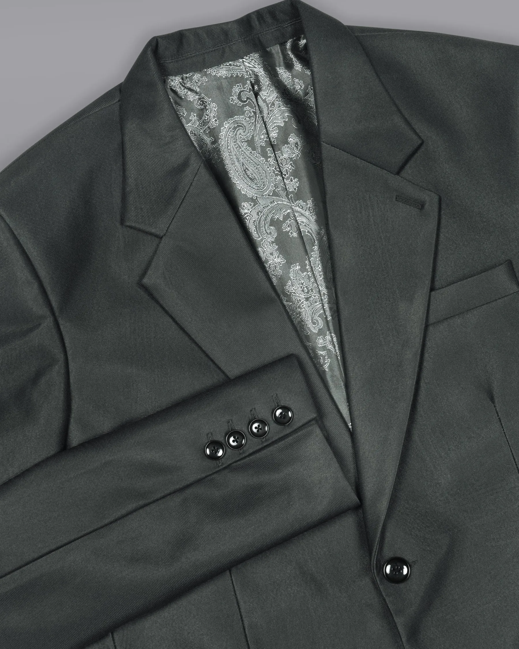Greyish Green Premium Cotton Blazer