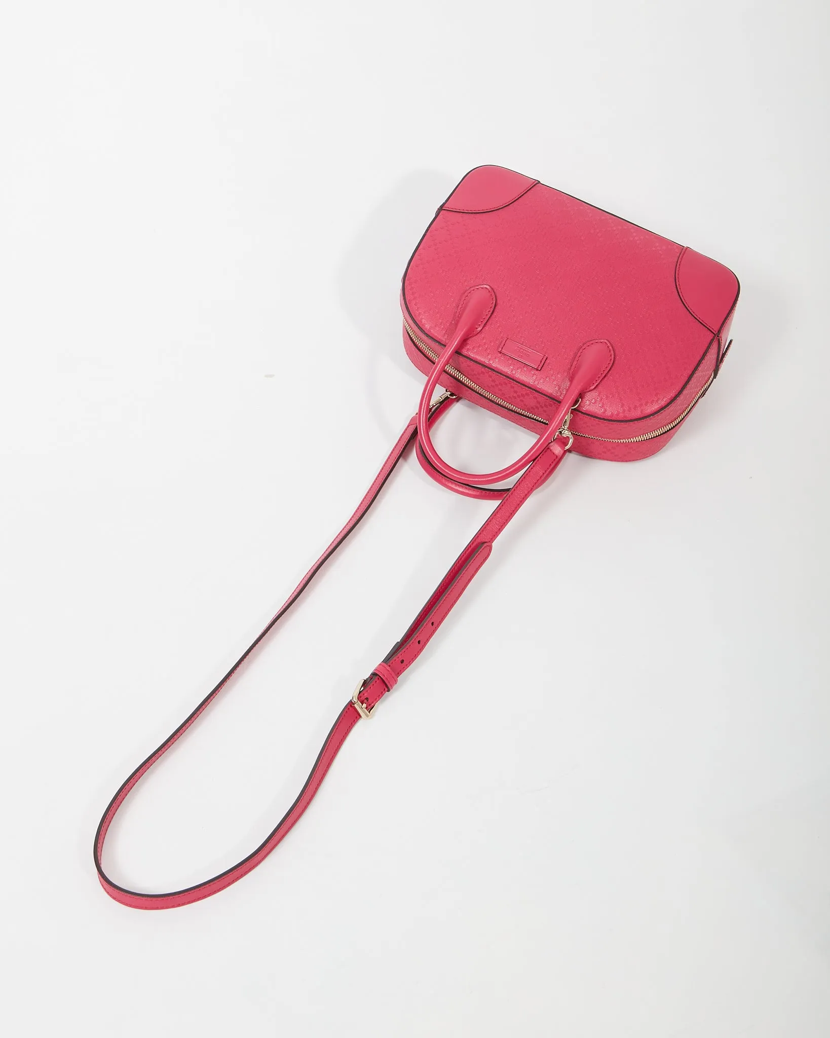 Gucci Fuchsia Leather Small Diamante Small Top Handle Bag